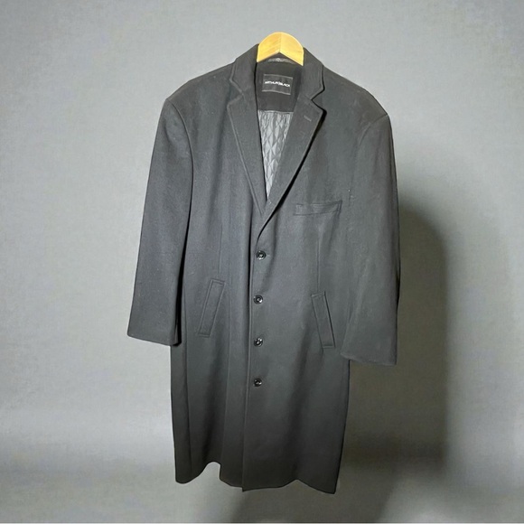 Arthur Black Wool Cashmere Blend Men's Black Top Coat Size L